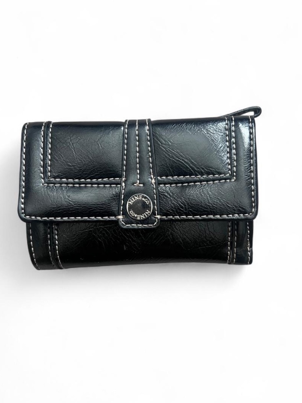 Nine & Co Black Women's Wallet with Contrast Stitching